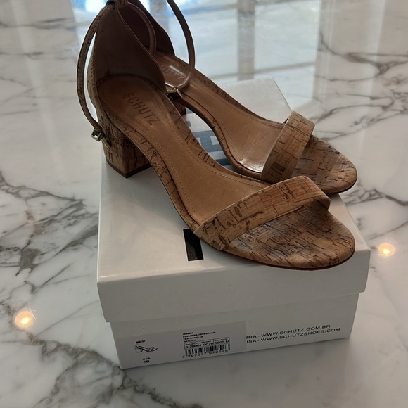 Schutz Cortica Plus cork sandal natural sz 9 - Picture 6 of 7